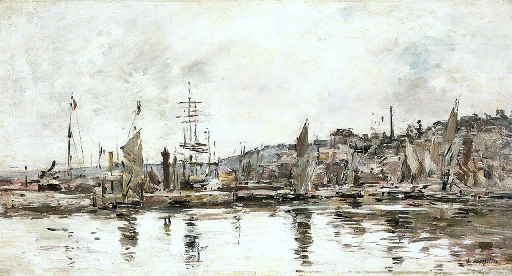 Honfleur port painted by Boudin